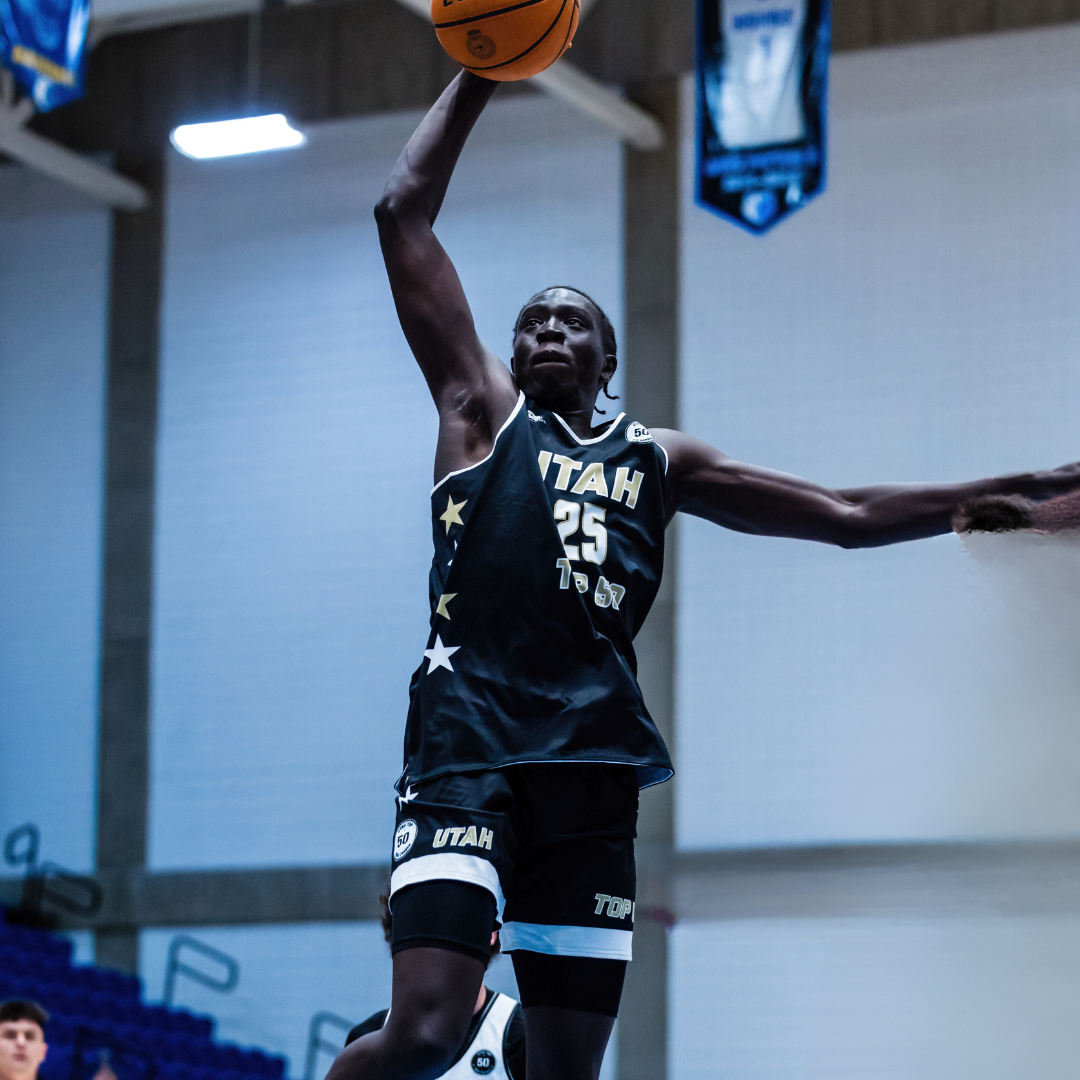 Utah Top 50 player rising for a dunk